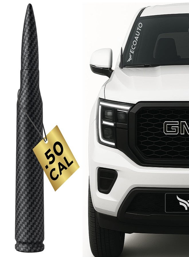 EcoAuto 50 Cal Badass Bullet Antenna® Fits Chevy Silverado & GMC Sierra Truck Accessories — Short Replacement Antenna for Trucks — Chevy Silverado 1500 Accessories — Ditch The Whip & Upgrade Your Truck - Image 1